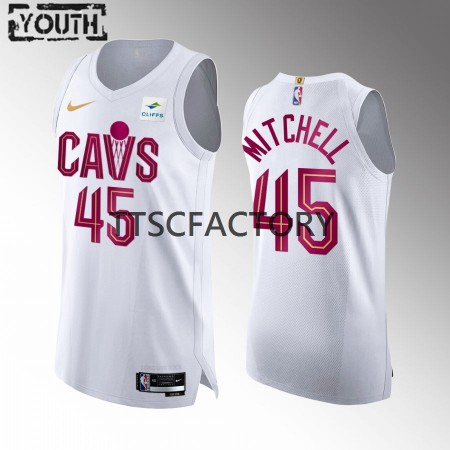 Maillot Enfant Cleveland Cavaliers Donovan Mitchell 45 Nike 2022-23 Association Edition Blanc Swingman